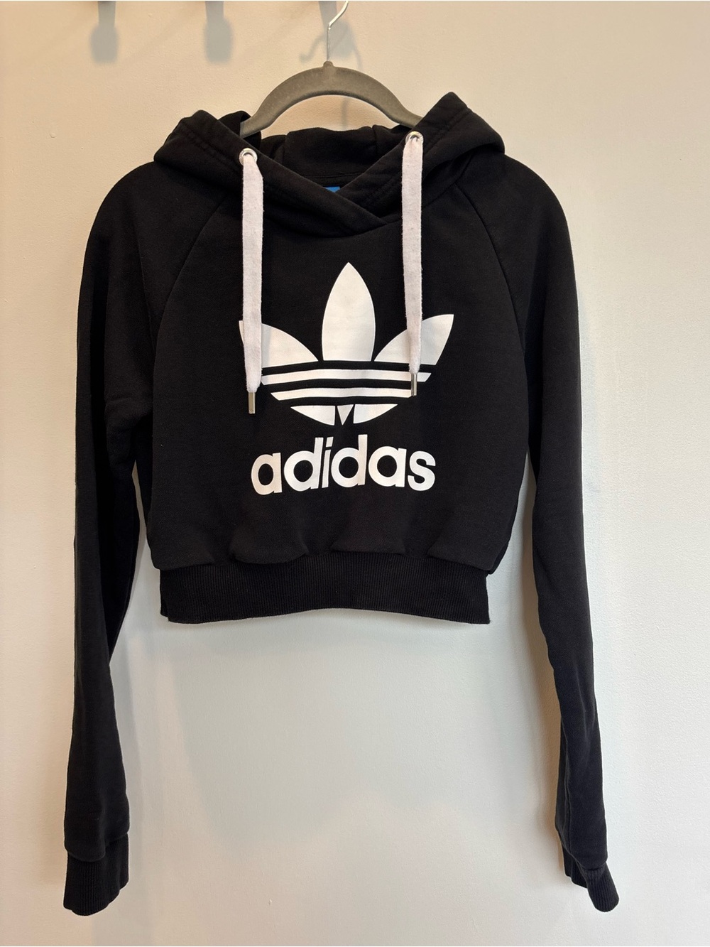 ADIDAS Black Cropped Hoodie, Jr Size XS, Excellent Condition
